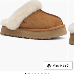 UGG Women's Shearling-Trim Slip-On Slipper - Chestnut/Tan